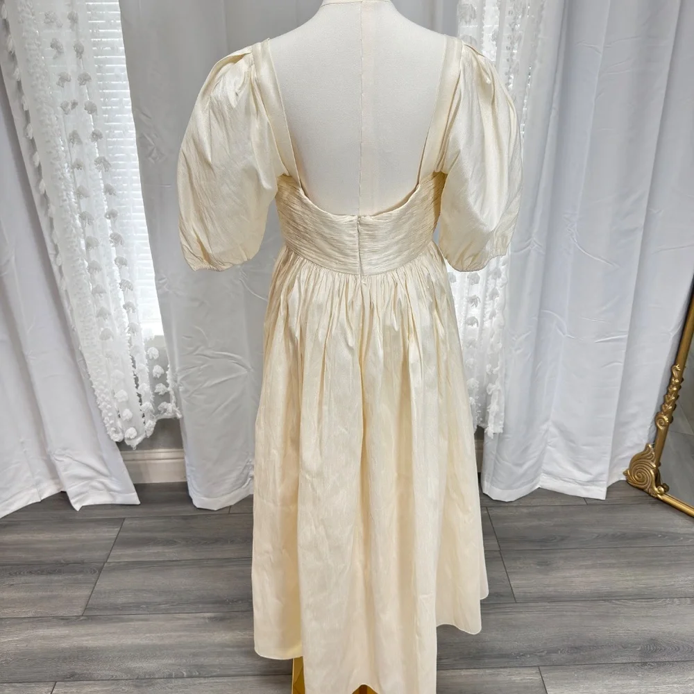 BHLDN Sachin & Babi Emile Ruched Gown Wedding Cream Bone Dress 8 - Picture 4 of 8
